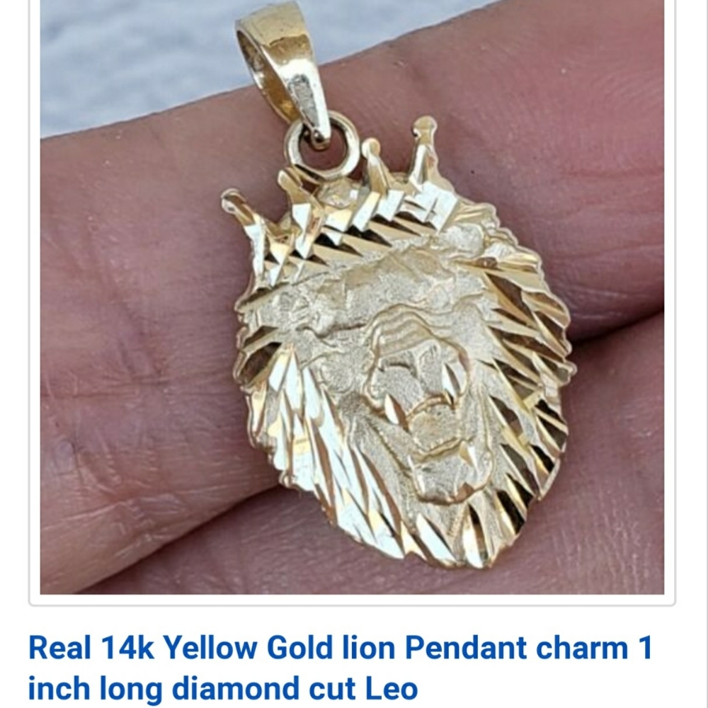 Brand new 14kt solid gold lion charm